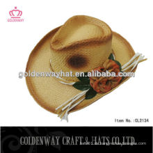 Frauen Strohhäkeln Cowboy Hut mit Blume
